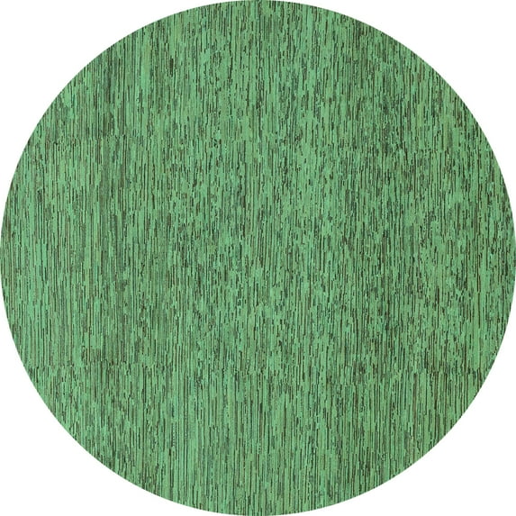 Ahgly Company Indoor Round Abstract Turquoise Blue Modern Area Rugs, 6' Round
