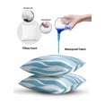 thumbnail image 6 of Outdoor Pillows Waterproof, Blue Ombre Throw Pillows with Inserts Included, Modern Moire Abstract Art Aesthetics Indoor Outdoor Decorative Lumbar Pillow for Bed/Couch/Patio 12"x20", 2Pcs, 6 of 8