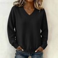 thumbnail image 4 of SSZMDLB Women Sweater Long Sleeve Loose Fit Casual Pullover Tops Solid Color Fall Winter Basic Soft Knit Blouses, Black M, 4 of 6