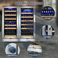 thumbnail image 3 of Tittla 15 Inch Dual Zone Wine Cooler and 15 Inch Single Zone Wine Cooler 60 Bottle with Upgraded Compressor Under Counter or Freestanding Low Noise, 3 of 7