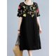 thumbnail image 5 of Vestido de verano con estampado floral para mujer, vestido midi de manga corta, elegante, informal, holgado, 2023, 5 of 5