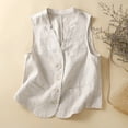 thumbnail image 2 of Fancifize Summer Vest for Women V Neck Button Up Lightweight Sleeveless Jackets Vintage Casual Outerwear, 2 of 5