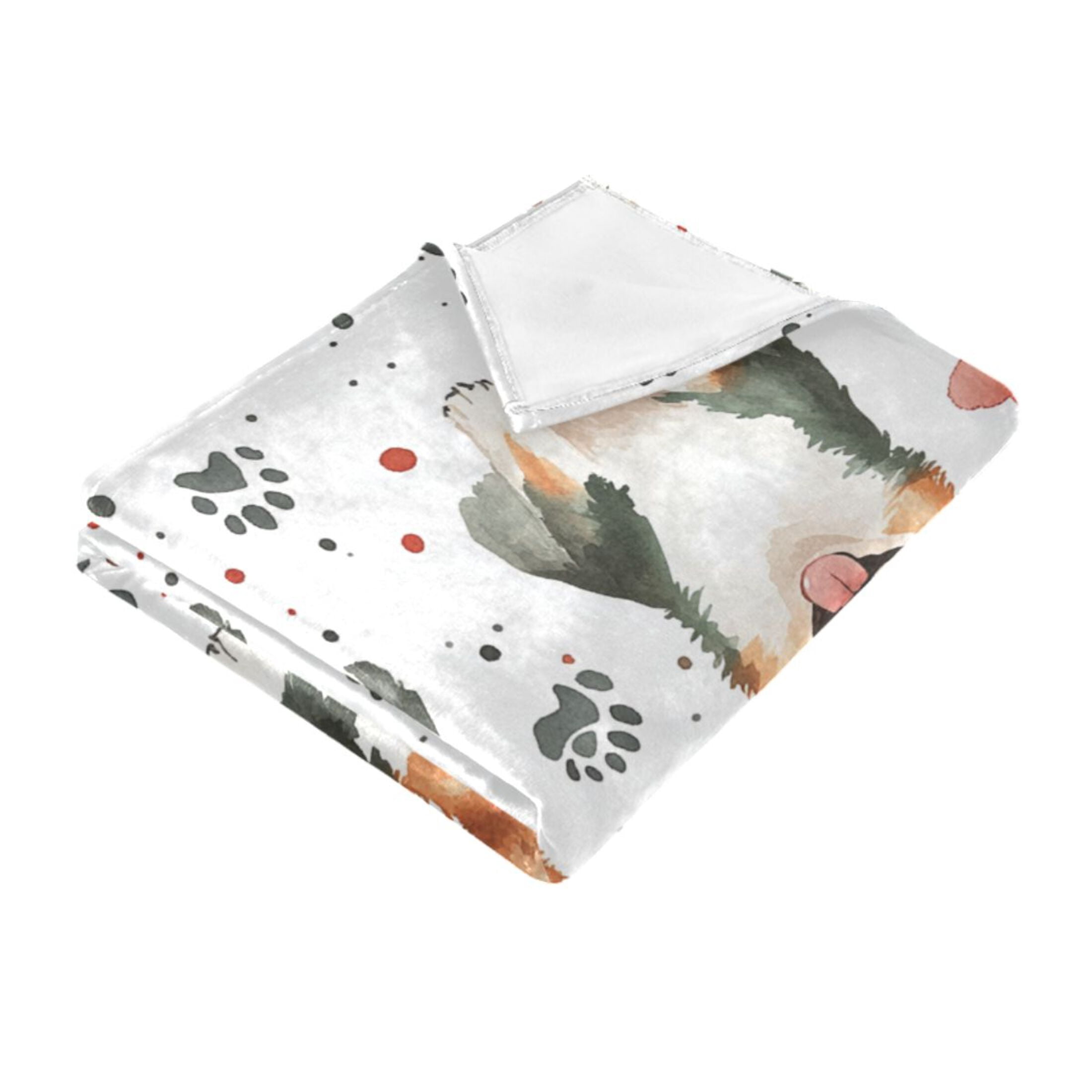 Three Cute Dog Throw Blanket 60" x 90" Soft and Warm Blankets for Couch Sofa and Bed