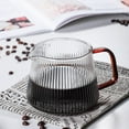 thumbnail image 2 of 350ML/500ML Coffee Pot V-shaped Spout Striped Design Glass Vertical Pattern Coffee Sharing Pot for Home, 2 of 10