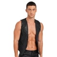 thumbnail image 2 of Ocealan Mens Sequin Vests Dress Suit Vest Casual Waistcoat with Pockets for Party Tuxedo Prom Black 4XL, 2 of 6
