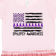 thumbnail image 3 of Inktastic Epilepsy Awareness Purple Ribbons and Flag Gift Toddler Girl Dress, 3 of 4