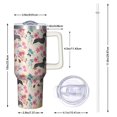 thumbnail image 2 of OBREWU Dachshund and Flower Tumbler with Handle and Lid,Dachshund and Flower 40oz Double Wall Vacuum Insulated Tumbler,Cups Gift for Women and Men, 2 of 7
