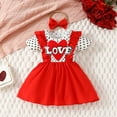 thumbnail image 2 of LUOGENLI Girls Dresses Size 5-6 Toddler Girls Short Sleeve Hearts Prints Dresses Valentine's Day Princess Dress Girls' Dresses White Floral Girls Skirts Red 9-12 Months, 2 of 7