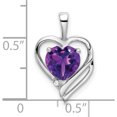 thumbnail image 3 of 14K White Gold Amethyst And Diamond Heart Pendant (Width 11.75) (Length 19) - Jbsp, 3 of 5