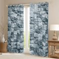 thumbnail image 2 of Feelyou Abstract Curtains Pack of 2 (42x84 Each), Blue Square Stone Curtains Blackout, 2 of 6