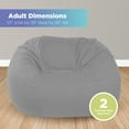 thumbnail image 5 of Cotton 53x38x38" Loveseat Bean Bag Chair - w/Polystyrene Beads and CertiPUR Foam Filled Bean Bag for Adults, Teens and Kids - Hunter Green, 5 of 7