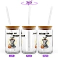 thumbnail image 2 of Trick or Treat Devon Rex Needs Candy Happy Halloween Night 16oz Glass Cup Mug Cat Lover Kitten Owner Gifts Glass Can with Bamboo Lid and Straw - 02020, 2 of 5