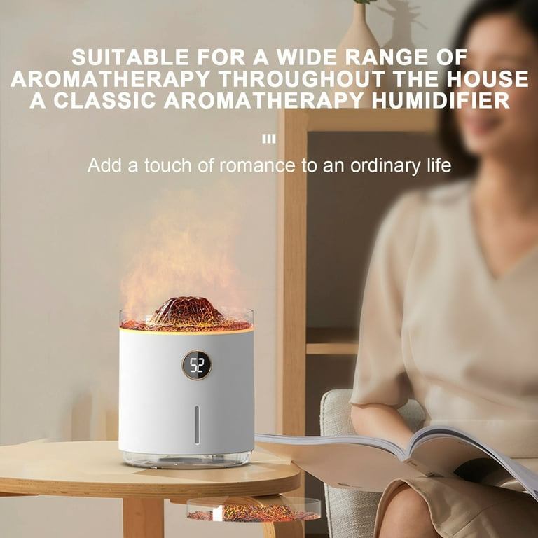 Dengmore Essential Oil Diffuser with Flame Light Simulated Volcano  Aromatherapy Mist Humidifier Remote Control Home Desktop Indoor Expanding  Flame Aromatherapy Machine 