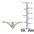 thumbnail image 4 of SZUL Women's 1/4 Carat TW Aquamarine and Diamond V Shape Ring in 10K Yellow Gold, 4 of 6