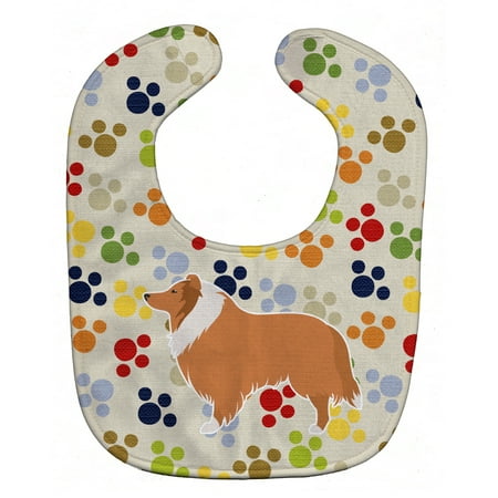 

Carolines Treasures BB6321BIB Collie Pawprints Baby Bib 10 x 13 multicolor