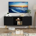 thumbnail image 4 of ARTPOWER 55” Fluted TV Stand, Mid Century Modern TV Stand for 55/60/65 inch TV, Entertainment Center with Storage, Television Stands, TV Console, Media Console for Living Room, Bedroom (Black), 4 of 6