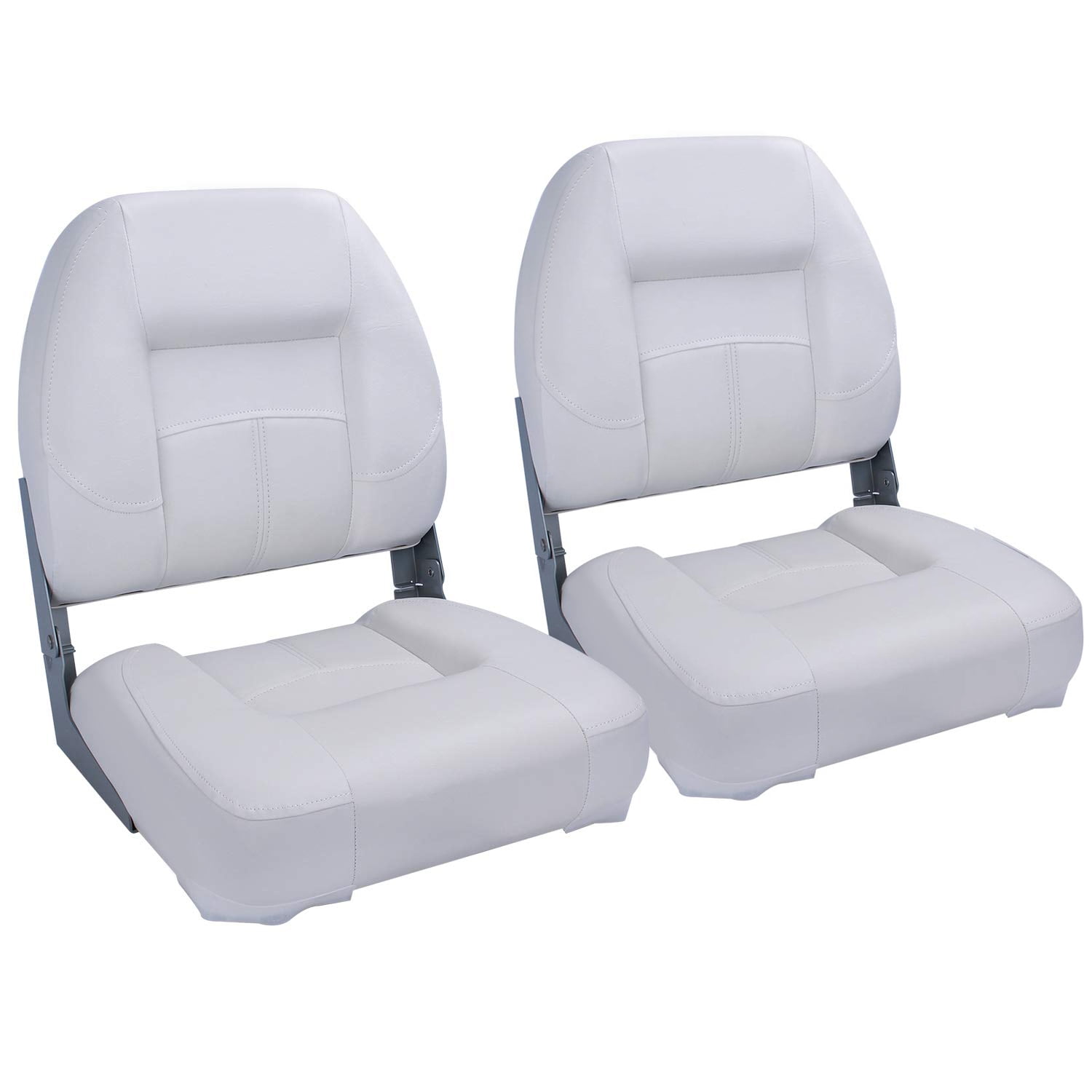 Seamander Deluxe Folding Boat Seat, White/White, 2 seats
