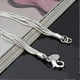 thumbnail image 4 of Pulsera de plata de ley 925 con cadena de cinco líneas y cinco corazones, 4 of 4