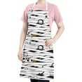thumbnail image 5 of Spooky Halloween Apron-Garden Aprons for Women with Pockets-Cotton Linen Waterproof Kitchen Cooking Gardening Aprons Adjustable for Kitchen,Cooking,BBQ and Salon 32"x27", 5 of 7
