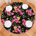 thumbnail image 2 of Pioneer Flower Floral Print Pattern Round Fitted Tablecloth with Elastic Edge,Dining Table Cover Waterproof,Outdoor Round Tablecloth for Camping,Dining,Indoor and Outdoor, 2 of 7