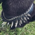 thumbnail image 5 of Collar de perro con púas, elegante collar de perro ajustable de cuero de PU con remaches y tachuelas para perros medianos y grandes, color negro, 5 of 5
