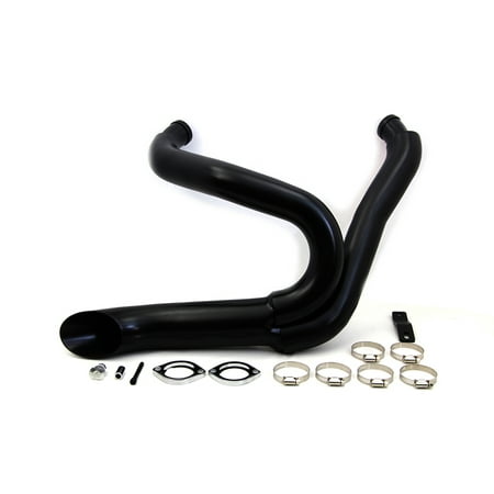 Black Wyatt Gatling 2 into 1 Exhaust Pipe Header Kit,for Harley Davidson,by (Best Header Pipes For Harley Davidson)