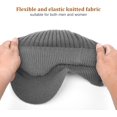 thumbnail image 5 of 2Pack Men&Women Winter Warm Fleece-Lined Knit Beanie Hats with Visor & Ear Flaps for Cold Weather, 5 of 7