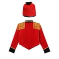 thumbnail image 4 of TiaoBug Kids Circus Ringmaster Performance Outfits Fringe Epaulet Jacket with Majorette Drummer Hat Red-A 10, 4 of 6
