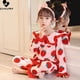 thumbnail image 4 of Conjuntos de pijamas informales para niñas, camisa de solapa de manga larga con estampado de dibujos animados, Tops con pantalones, ropa de dormir suelta para bebé, primavera y verano, novedad, 4 of 4