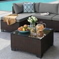thumbnail image 3 of 7 Piece Outdoor Patio Conversation Sets，Asofer Patio Sectional Furniture Set with Ottomans and A Coffee Table for Courtyard，Poolside，Party，Gray, 3 of 10