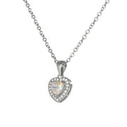 Believe by Brilliance Women's Silver Plated Crystal Heart Earring and Pendant Set, 18 + 2