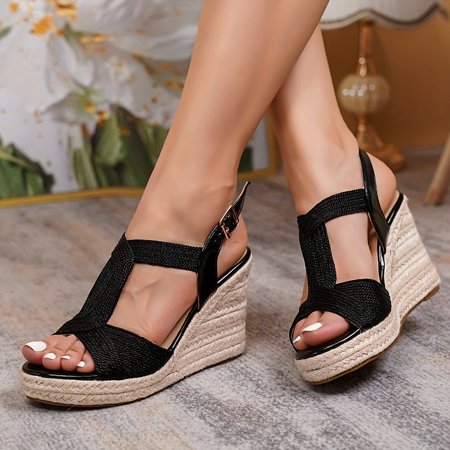 

Women s Wedge Espadrille Sandals Open Toe Buckle Strap High Heels Summer Party Vacation Sandals Comfortable Summer Shoes