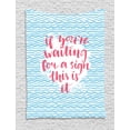 thumbnail image 1 of Motivational Tapestry, Brush Calligraphy on Blue Waves Positive Encouraging Advice, Wall Hanging for Bedroom Living Room Dorm Decor, 40W X 60L Inches, Pale Blue Dark Coral White, by Ambesonne, 1 of 2