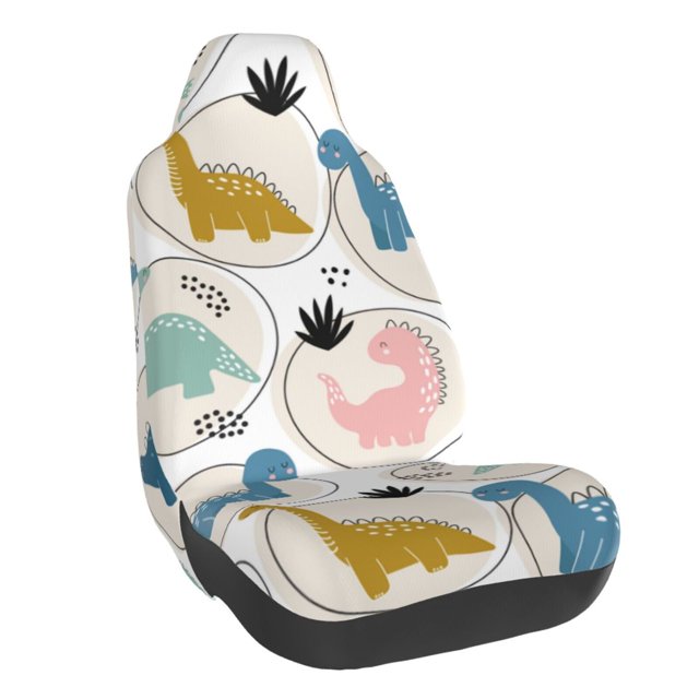 Fotbe Cute Dinosaurs Funda para Asiento de Auto con Estampado – Impermeable y Antisudor – Ajuste Universal, Lavable a Máquina, Antideslizante (1 Pieza)