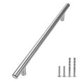 thumbnail image 2 of Modket M1607 Modern Euro Round Cabinet Handle 304 Stainless Steel — 10" Overall Length, 7-1/2" (192mm) Hole Centers, Brushed Nickel— 1-Pack, 2 of 8