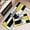 Geometric Yellow, variant on Emerald Green Geometric Kitchen Rugs - Checked Black Grey Mats, Non-Skid Washable, Rustic Minimalist Runner Rug, Set of 2, Ideal for Modern and Abstract Kitchens