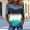Green, variant on Women's Cut Out Cold Shoulder Tops Summer Denim Patchwork Short Sleeve Crew Neck Gradation T Shirts Blue