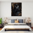 thumbnail image 4 of Mudket Framed Panther Canvas Wall Art, Panther on Ornate Gold Chair Print, Luxury Animal Wall Decor for Men Living Room Office - 12"L x 8"W, 4 of 10