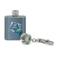 thumbnail image 2 of Sharks Ocean Selfie Picture Stainless Steel 1oz Mini Flask Key Chain, 2 of 4