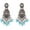Aqua, variant on Indian Jewellery Traditional Crystal Kundan Faux Pearl Charms Bridal Dangle Earrings Set for Women, Black