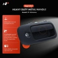 thumbnail image 3 of A-Premium Rear Passenger Side Upgraded Metal Exterior Door Handle with Keyhole Compatible with Chevy Express 1500 2010-2014, Express 2500 3500 2010-2023 & GMC Savana 1500 2500 3500, Textured Black, 3 of 6