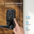 thumbnail image 4 of Lockly Secure Pro Smart Lock Wi-Fi, cerradura de puerta con teclado digital de entrada sin llave, cerradura de puerta delantera con sensor biométrico de huellas dactilares 3D con manija, control de vo, 4 of 5