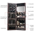 thumbnail image 6 of LED Jewelry Cabinet Armoire Organizer with Locking Door and Full-Length Mirror Jewelry Organizer Brown, 6 of 6