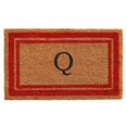 thumbnail image 1 of Calloway Mills 153031830Q 18 x 30 in. Red Border Monogram Rectangular Doormat, Natural - Letter Q, 1 of 1