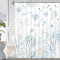 thumbnail image 2 of Ikfashoni Seashell Shower Curtain with Hooks,13pc Waterproof Fabric Bathroom Curtain, 72"X72", 2 of 8
