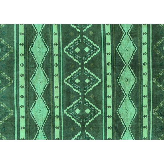 Ahgly Company Indoor Rectangle Abstract Turquoise Blue Modern Area Rugs, 4' x 6'