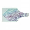 thumbnail image 1 of Hamsa Cutting Board, Evil Eye Themed Boho Ombre Color Pattern Hamsa Hands Cosmos Mandala, Decorative Tempered Glass Cutting and Serving Board, Wine Bottle Shape, Blue Purple, by Ambesonne, 1 of 1