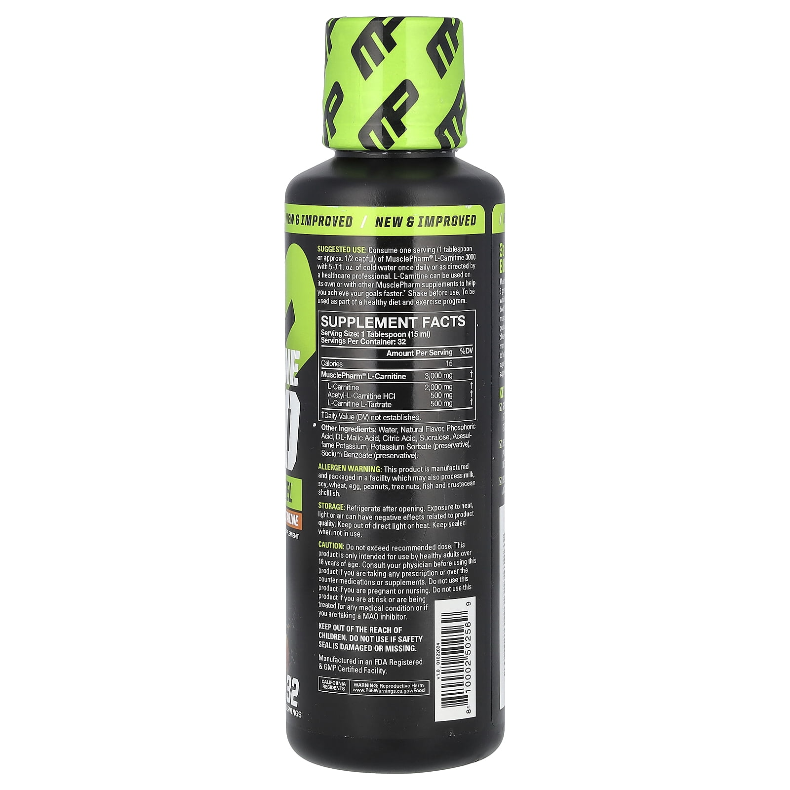 muscle pharm l carnitine MusclePharm L-Carnitine 3000, Peach Nectarine, 3,000 mg, 16 fl oz (480 ml)