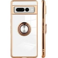 thumbnail image 4 of Compatible with Google Pixel 7 Plus 5G Case Heart Plating Kickstand Mental Ring Luxury Elegant Case Camera Protector TPU Shockproof Back Cover Designed for Google 7 Plus 5G Case -White, 4 of 10