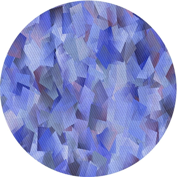 Ahgly Company Machine Washable Indoor Round Transitional Sky Blue Area Rugs, 8' Round